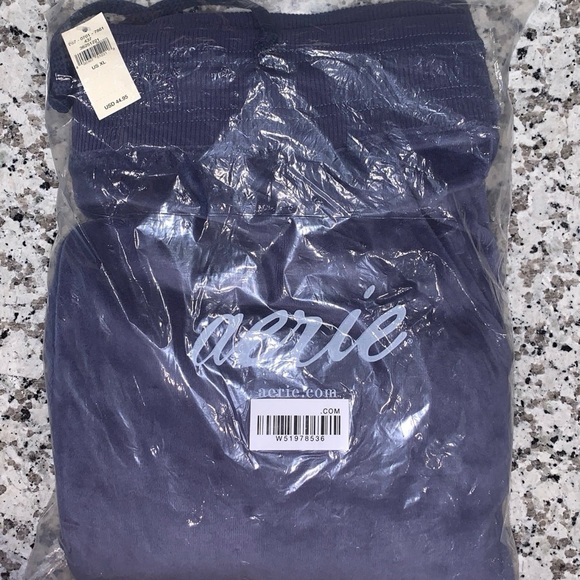 Aerie Velour High Waisted Flare Pant (Navy) - Picture 3 of 4